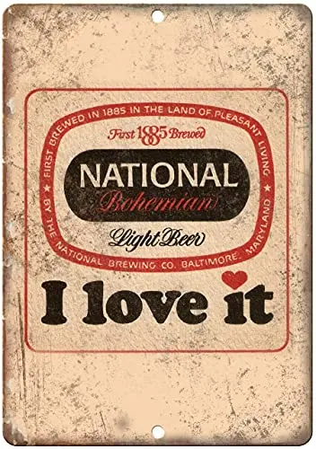 National Bohemian Beer I Love It Wall Poster Tin Sign Vintage BBQ Restaurant Dinner Room Cafe Shop Decor