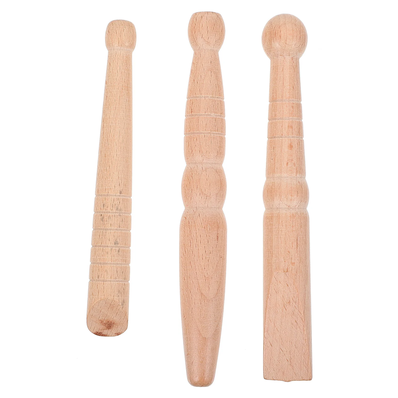 3pcs Foot Acupressure Stick Natural Wood Massage Tool For Body Relaxation Portable Reflexology Stick For Neck Shoulder Back Legs