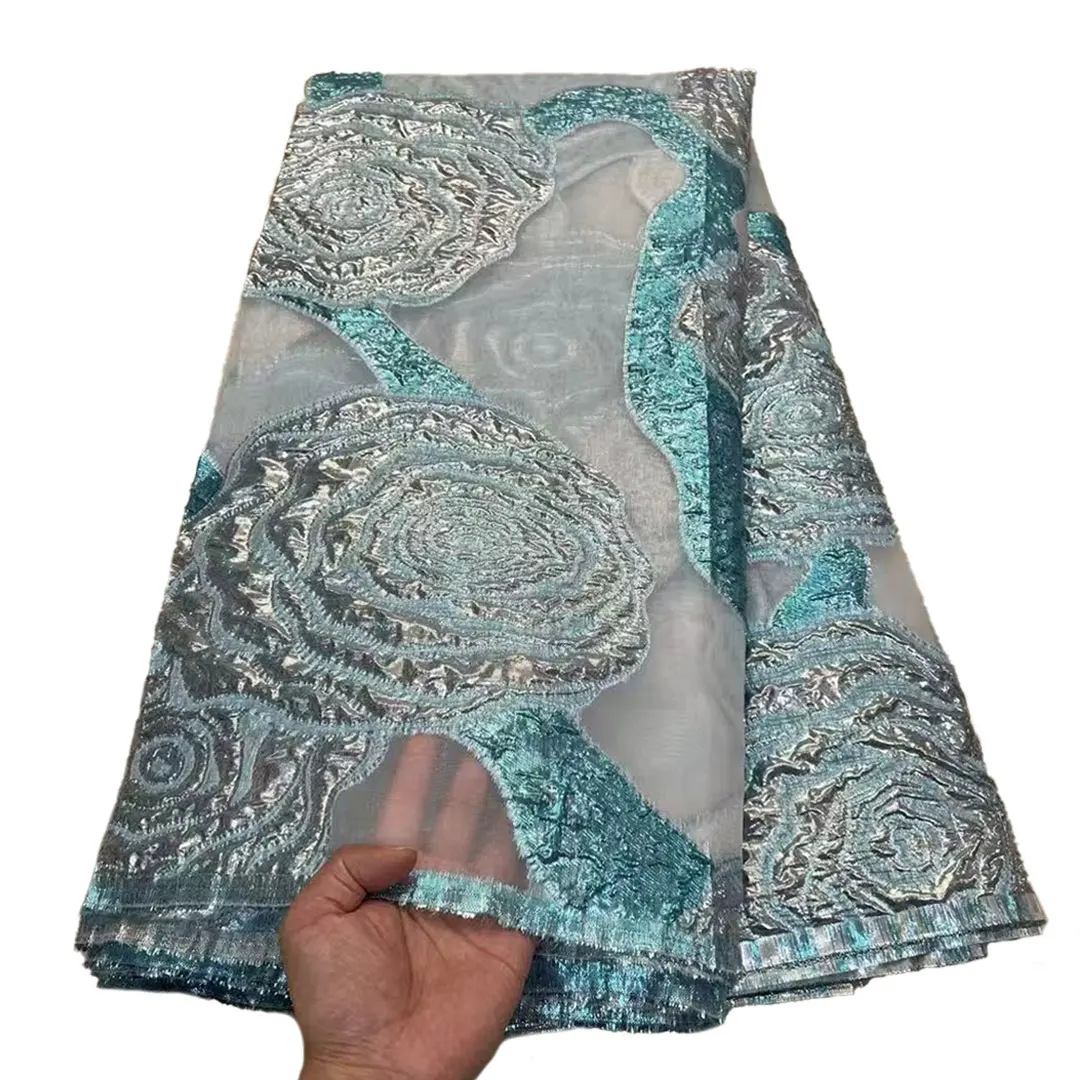 ナイジェリアブロケードレース生地 2025 高品質フレンチ金メッキジャカードレースダマスクドレス女性のウェディングパーティー縫う