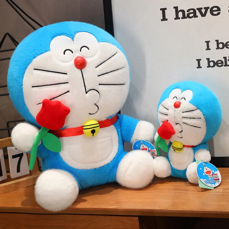 

Original With Tag Doraemon Hold Flower Plushies Stuffed Anime Cute Doraemon Plush Toy Gifts For Girlfriend Cuddly Doll