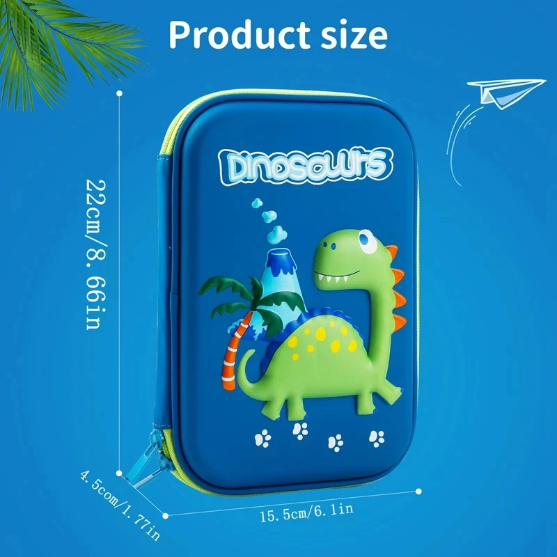 Imagem -03 - Grande Capacidade Waterproof 3d Lápis Case Unicórnio Dinossauro Eva Luz Lápis Box para Estudante Material Escolar Papelaria Bolsa Kawaii