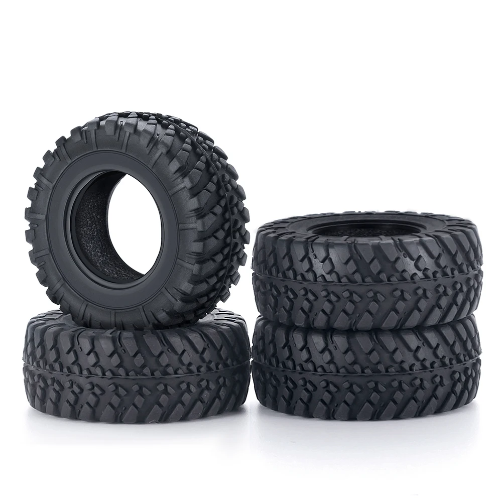 YEAHRUN 4Pcs/Set 38mm/42mm Beadlock Soft Rubber Tires Tyres for Kyosho Jimny 1/18 RC Crawler Car Truck Model Upgrade Parts