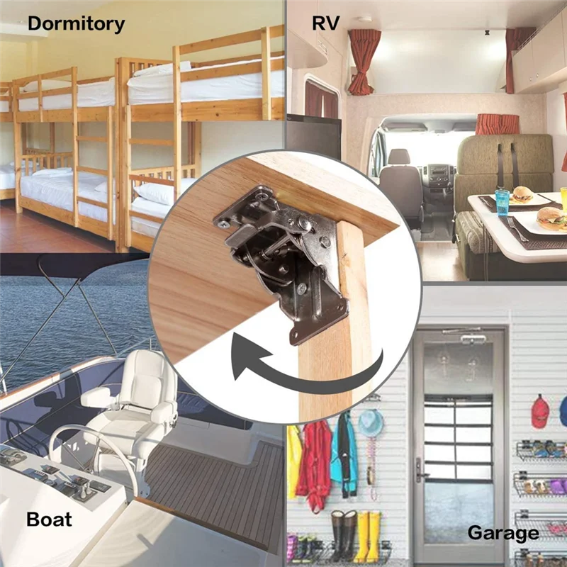 

A64K 2Pack Folding Brackets Foldable Self Lock Hinges With Screws For Table Bed Leg Feet