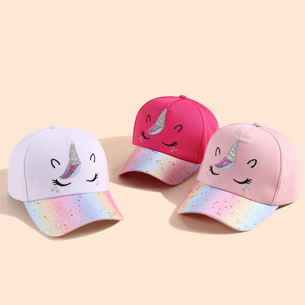 Cartoon Cute Baseball Cap For Girls Baby Sun Hats Casual Hip Hop Snapback Caps Unicorn Sport Travel Hiking Hat For Kids