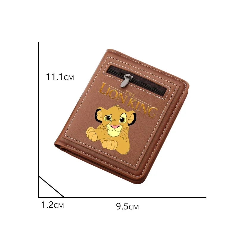 Mufasa Lion King Men Wallets Disney Anime Character Purse Boy Cartoon Large Capacity Multi Card Slot Card Bag Zero Wallet Gift