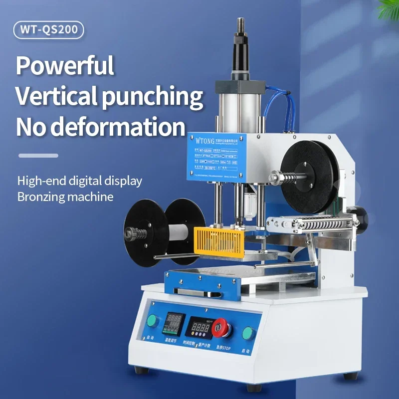 Pneumatic Hot Stamping Machine Multi-functional Embossing Device Pattern Printer 80x100mm 100x130mm 100x180mm with Bracket Foil