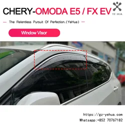 For Chery OMODA E5 FX EV 2023 2024 Window Visor Rain Guard Deflector Weather Shield Automobiles Parts Accesorios Para Auto Tools