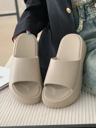 Women Thick Sole Casual Slipper Indoor And Outdoor Solid Color Beach Sandals For Women's Summer Home Anti Slip Flip Flops