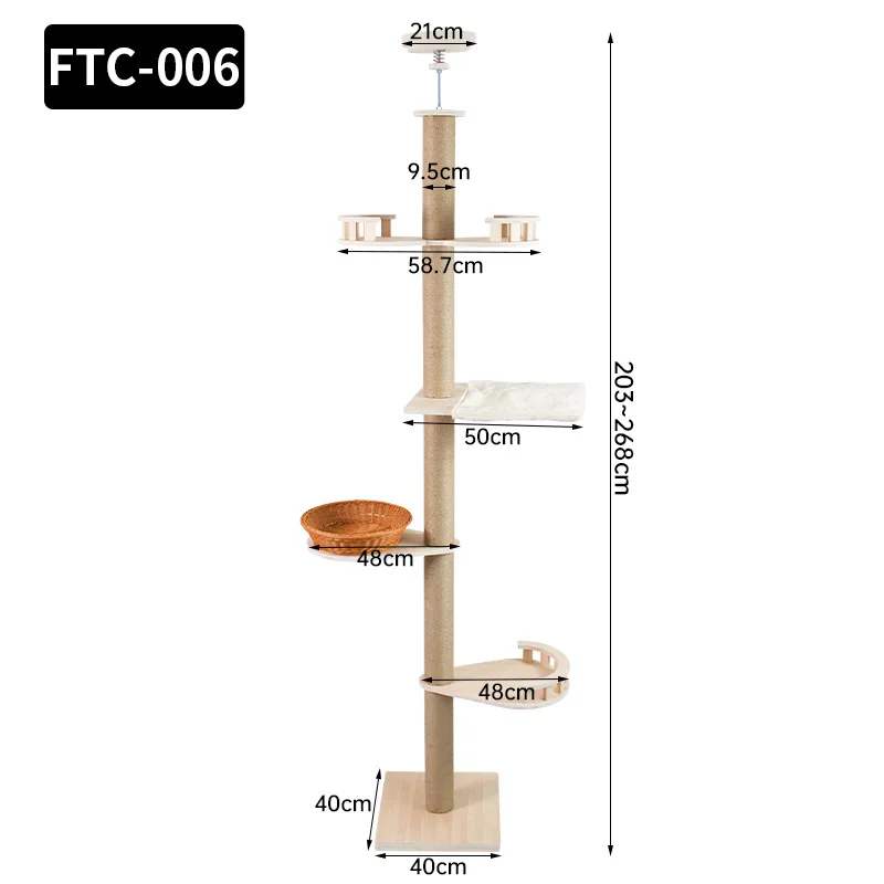 Quadro de escalada Gato grande ninho especial Quadro de árvore de gato coluna de arranhar Quadro de escalada de gato integrado Tongti