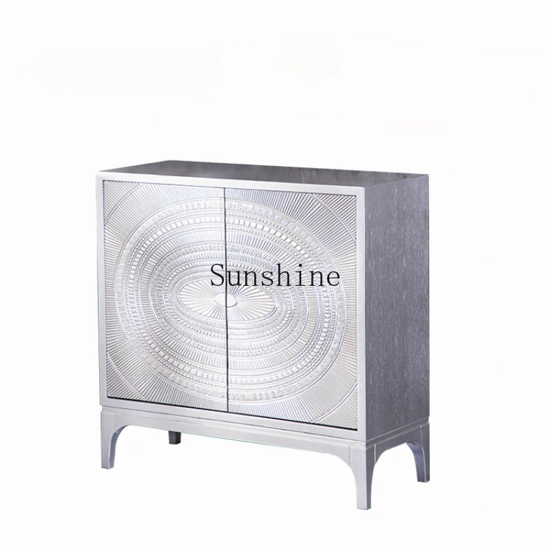 American Light Luxury Cosmic Star Entrance Art Deco Shoe Cabinet Silver Side Cabinet