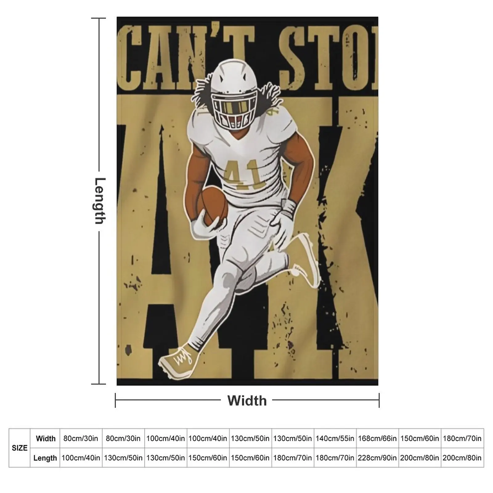 Can't Stop Alvin Kamara Throw Blanket Flannel Soft Plush Plaid Retros valentine gift ideas anime Personalized Gift Blankets
