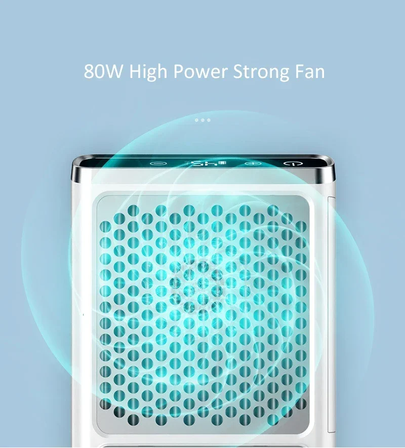 NEW 80W 2 in1 Arm Rest LCD Display 4500RPM Speed Adjustable Rechargeable Cordless Nail Dust Collector