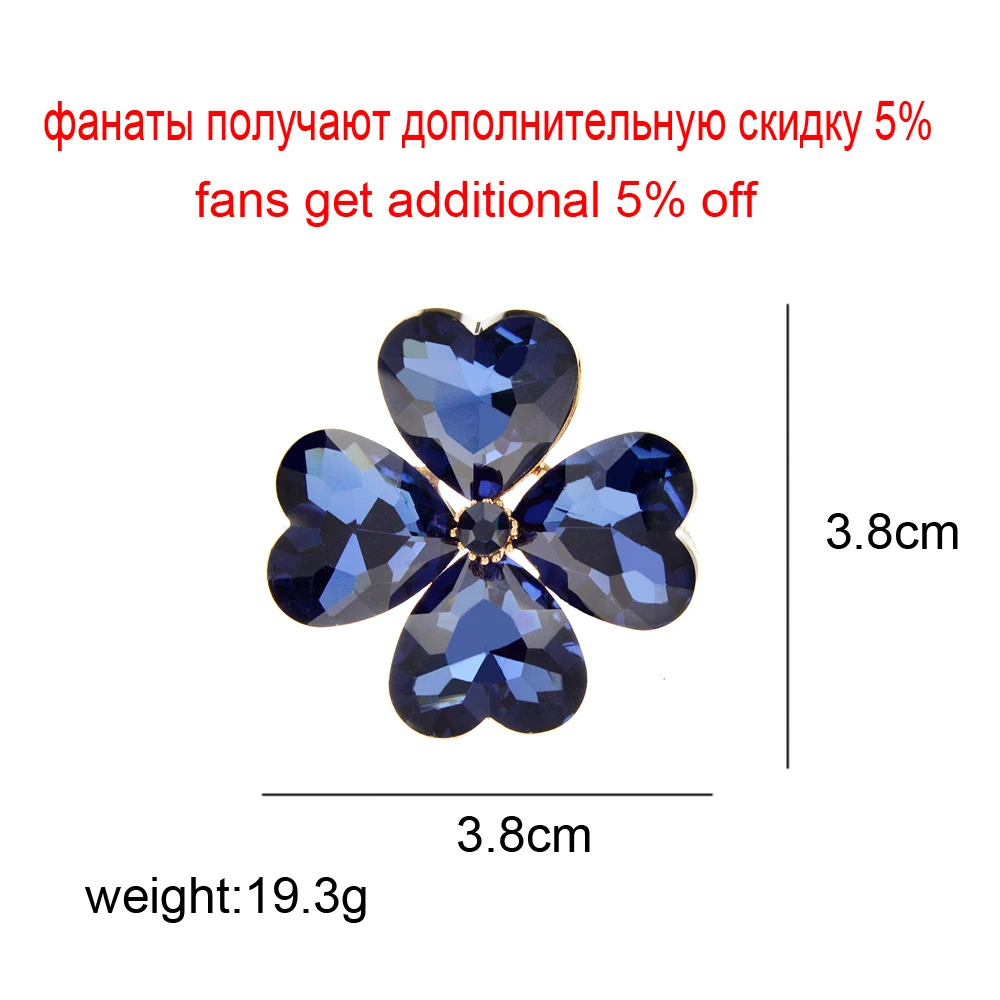 CINDY XIANG Crystal Clover Brooches For Women And Men Lucky Pin 3 Colors Available Fashion Jewelry Wedding Good Bless Jewelry