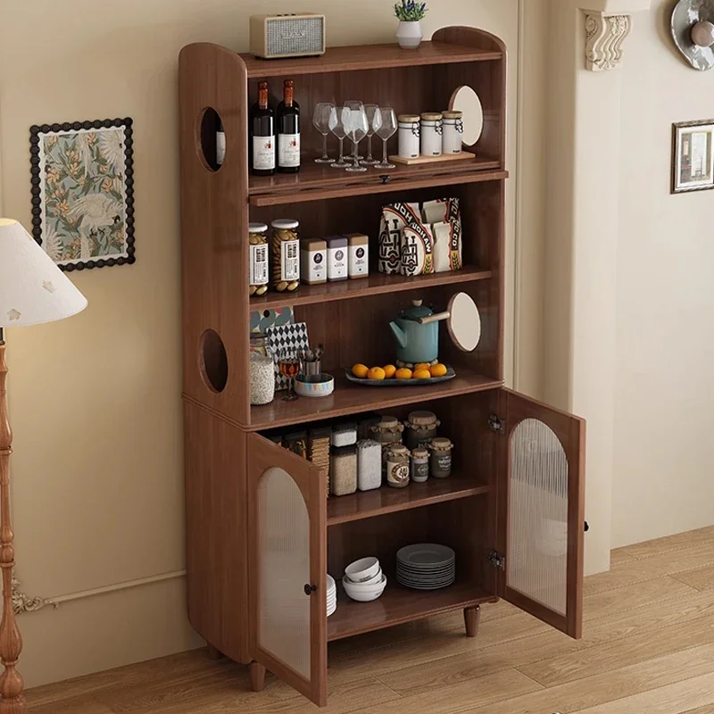 tableware cabinet, brown living room cabinet, floor glass display cabinet, living room 189 * 82 * 40 cm, living room locker