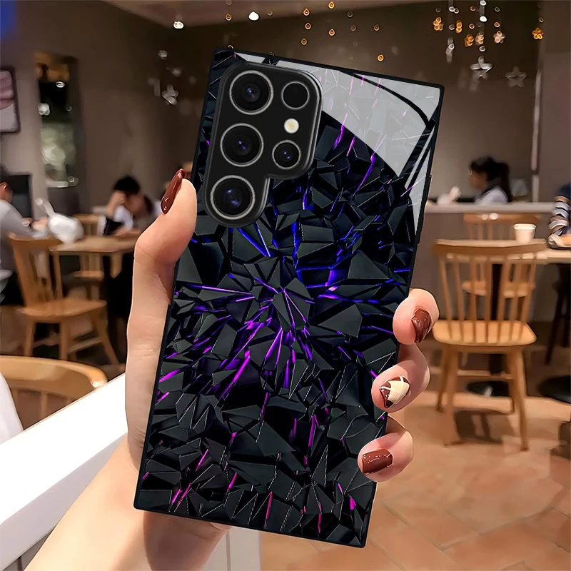 2D Pattern Phone Case for Samsung S26 S25 S24 S23 S22 S21 S20 A56 A36 A16 Tempered Glass Protective Cover