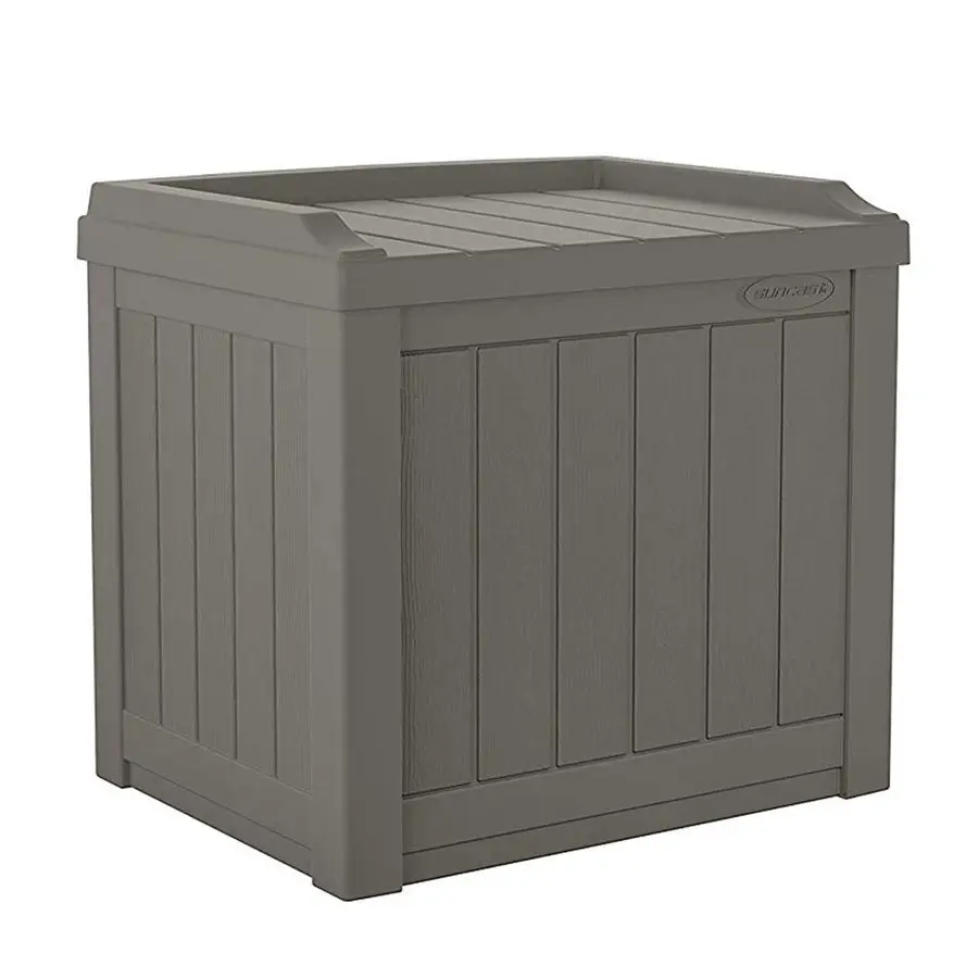 

Outdoor Storage Box 22 Gallon Stone Gray Resin Outdoor Deck Box with Seat, Weatherproof Patio Storage Bin Container for Keeping