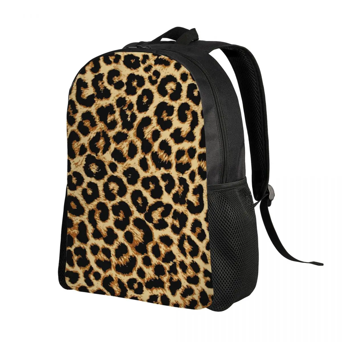 Custom Leopard Fur Skin Texture Travel Backpack  School Laptop Bookbag Tropical Wild Animal College Student Daypack Bags