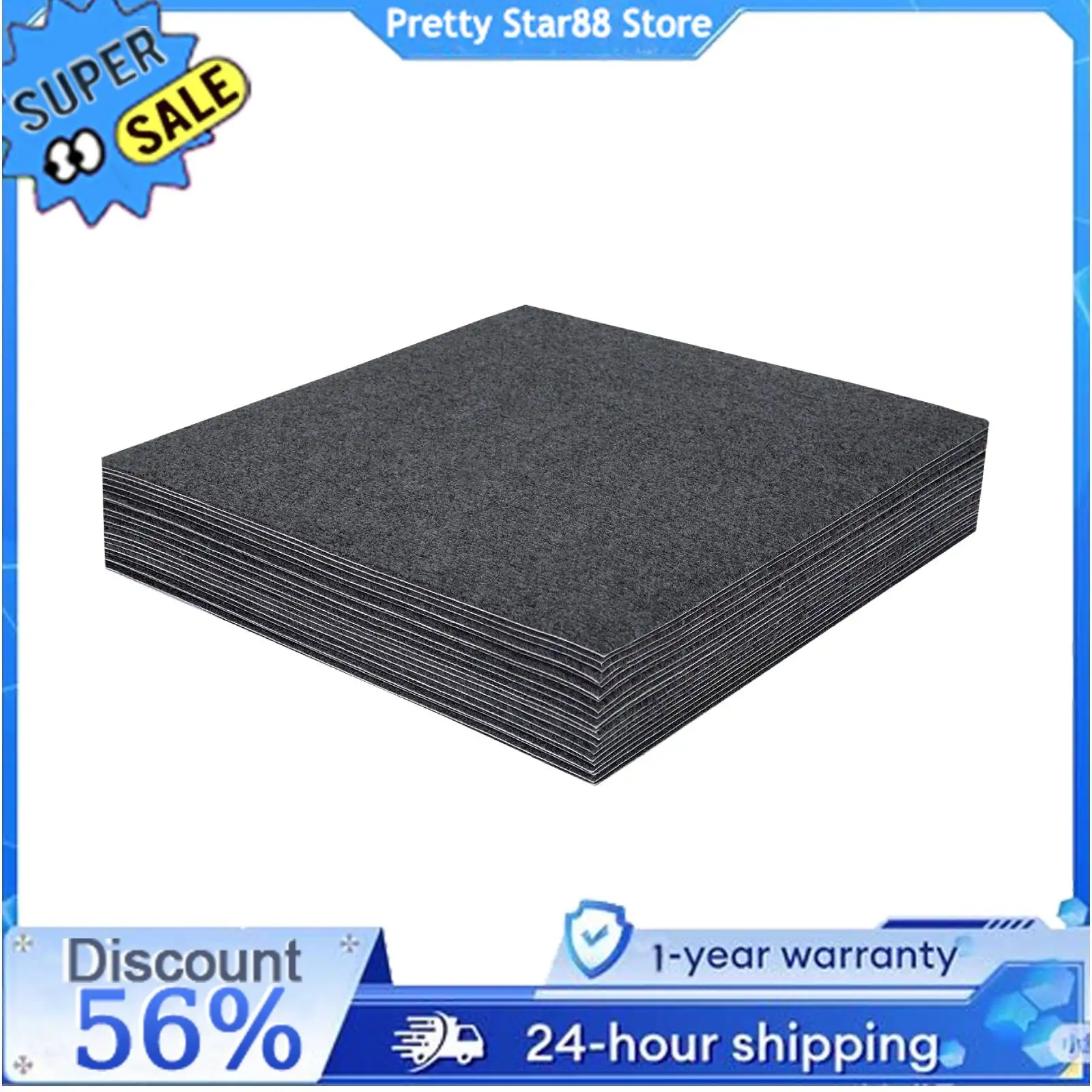 

Wrinkle-Resistant Floor Carpet 20PCs Square Carpet Noise Reduction Adsorption Type for Restaurants/Corridors/Offices