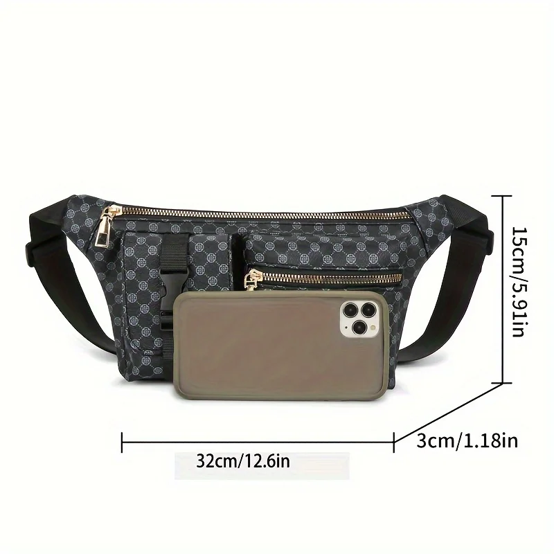 حقيبة كروس كورية عصرية للزوجين مع زهرة قديمة بطباعة كاملة حقيبة كتف على الصدر من جلد البولي يوريثان متعددة الاستخدامات