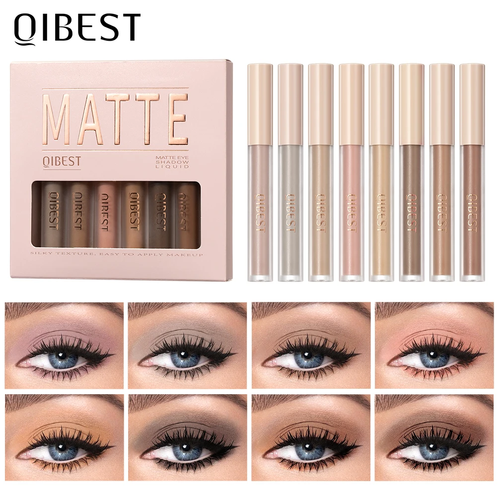 QIBEST Flüssige Lidschatten-Creme, glattes Augen-Make-up, langlebig, wasserfest, Lidschatten-Stick, Rouge, doppelter Verwendungszweck, Kontur-Kosmetik-Sets
