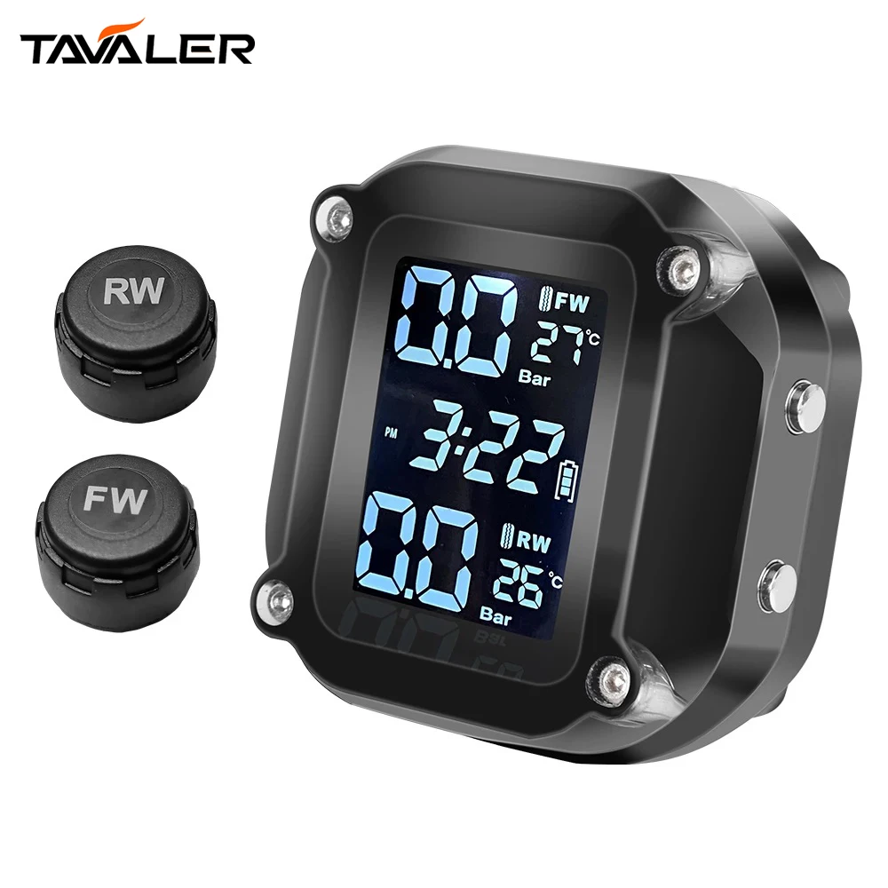 TAVALER M5 Motorcycle Tire Pressure Monitor Electric Vehicle Motorcycle Wireless High-Precision Tire Pressure Monitoring System