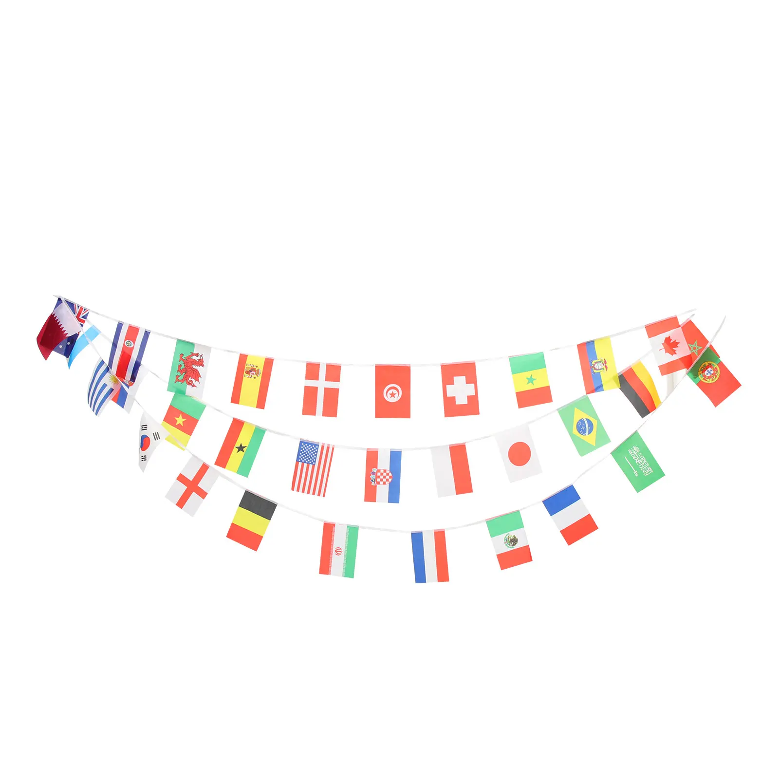 

32 National Flags Polyester String Flag Banner Garland Pennant Party Decorative Bunting Festive Atmosphere