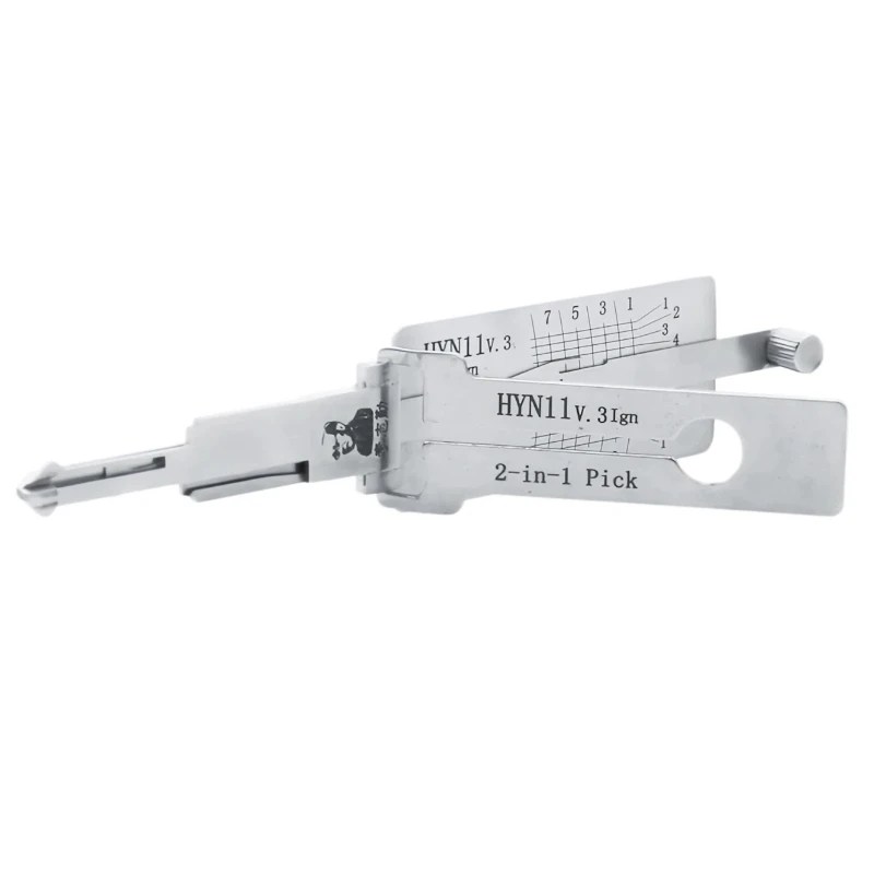 Lishi HYN11 V.3 Ign 2 in 1 Locksmith Tool Lock Pick & Decoder Flat Milling for Hyundai/Kia models view 3