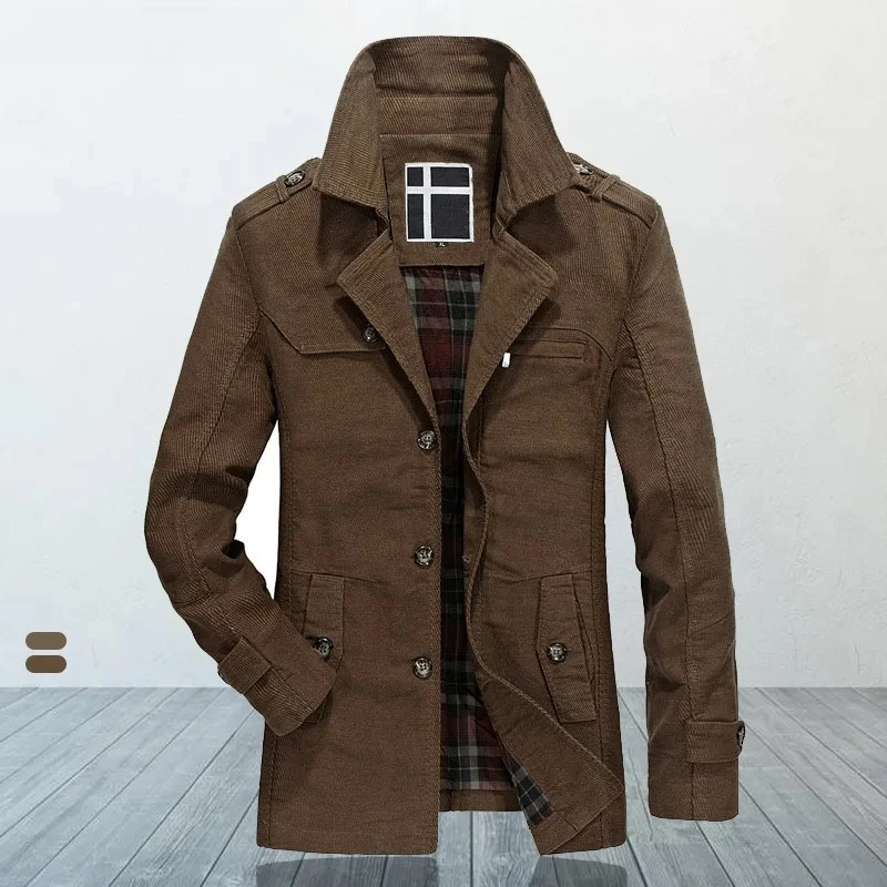 

High Quality Men's Trench Coat Fashion Solid Pure Cotton Slim Casual Jacket Men Clothing Man Windbreaker Coat L-3XL