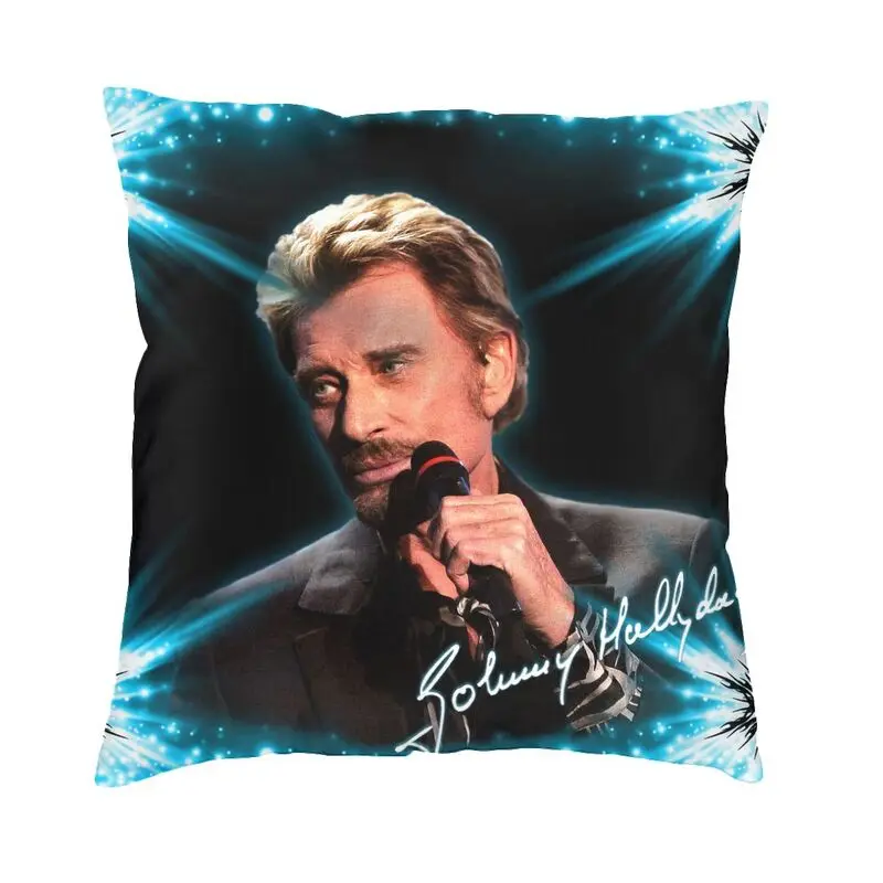 Johnny Hallyday French Rock Pillow Case Living Room Decoration Luxury France Singer Outdoor Cushions Square Pillowcase
