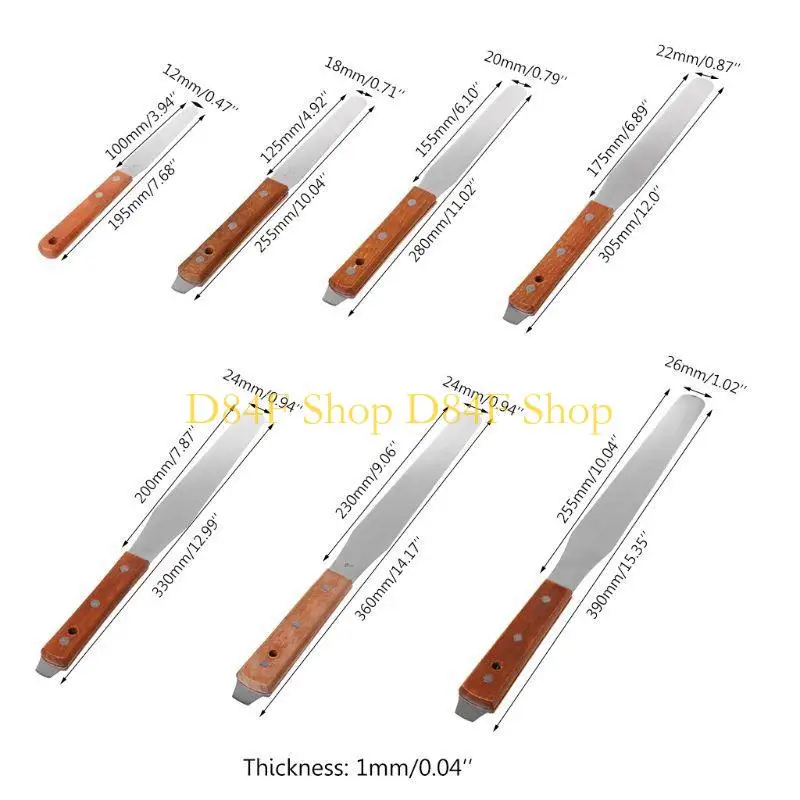 D84F 스테인레스 스틸 잉크 페인트 접착제 혼합 칼 그리기 주걱 긁힌 자국 질감 스크랩