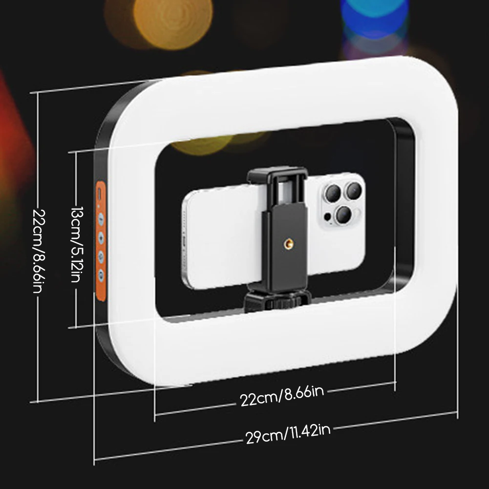 Square-Rings Light Adjustables Color Temperature For Mobile Photography For Broadcast