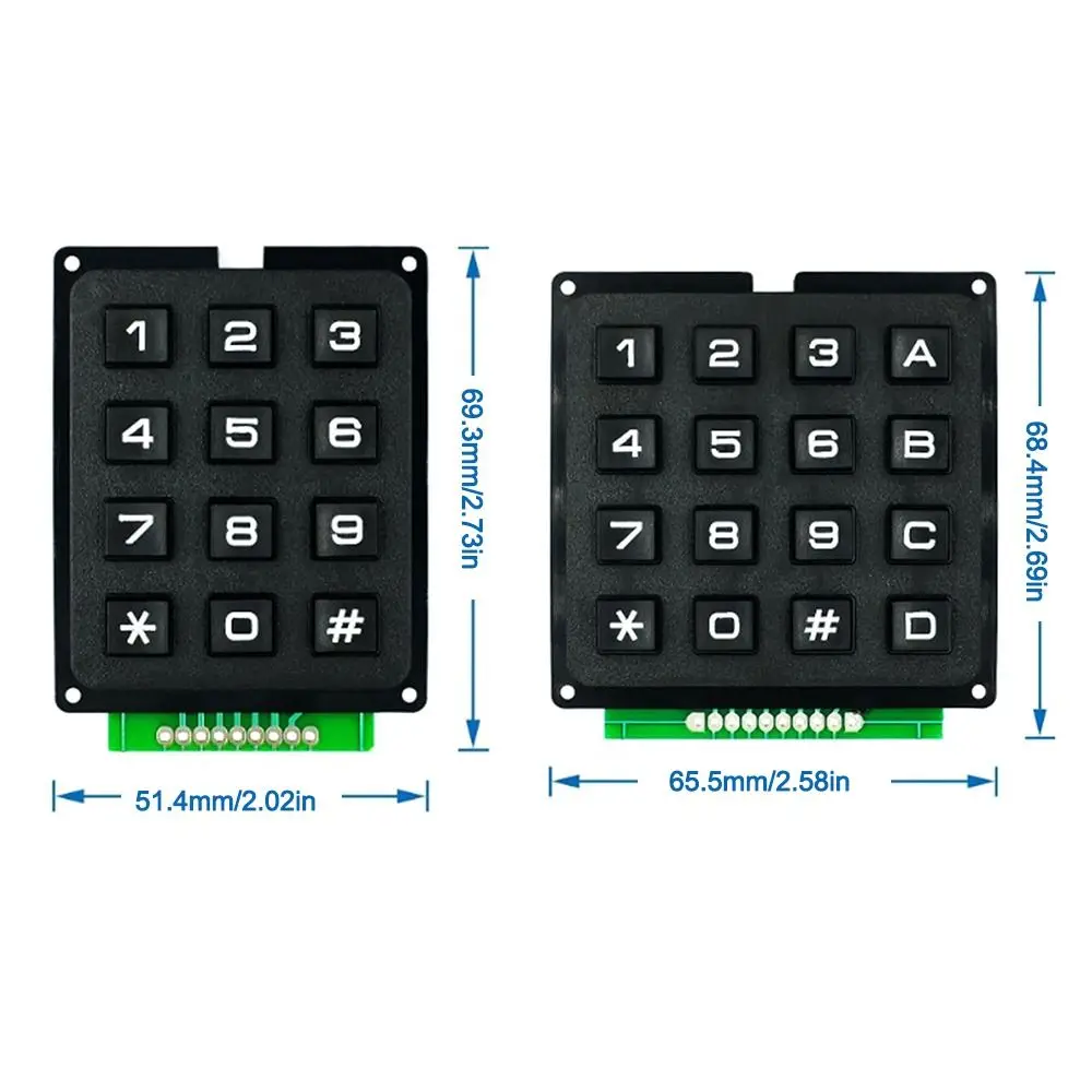 DIY Matrix Switch Tastatur Professionelle 12key/16key Tastatur Array Modul 3*4/4*4 Externe Tastatur Bord für Arduino/Raspberry Pi