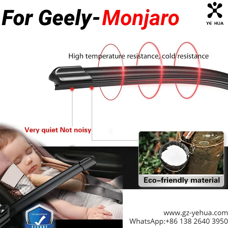 For GEELY Monjaro Manjaro Xingyue L KX11 2022 2023 Wiper Boneless Front Rubber Strip Rear Wiper Strip Accessories for Vehicles