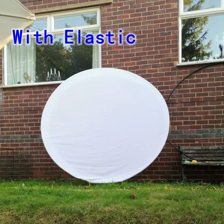 Mocsicka White Round Circle Backdrop Covers Wedding Baby Shower Birthday Party Decoration Custom Elastic Photo Background Banner