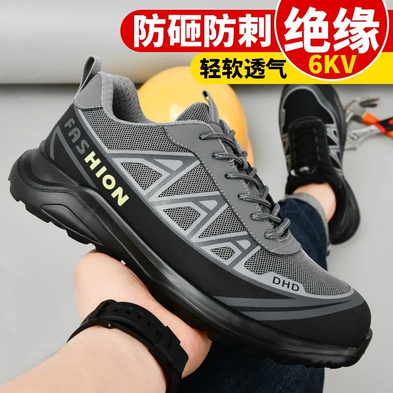 ZAPATOS DE TRABAJO antipuñaladas con punta de acero para hombre, ligero y cómodo calzado de seguridad, antigolpes, Kevlar, zapatos de electricista