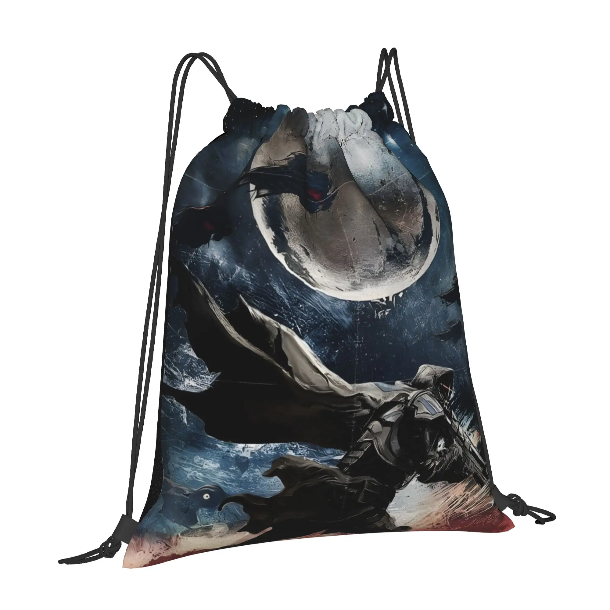 1 pc Futuristic Warrior Destinies Sci-Fi Game Fan Portable Hiking Drawstring Bags Storage Backpacks
