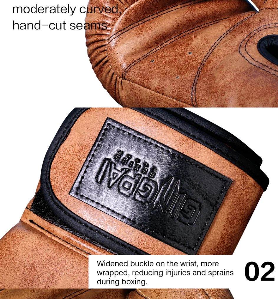 Retro Farbe Erwachsene Kinder Frauen/Männer Boxhandschuhe Pu Leder MMA Muay Thai Boxe De Luva Handschuhe Sanda GYM Ausrüstung 6 8 10 12 UNZEN Boks – Detail 10