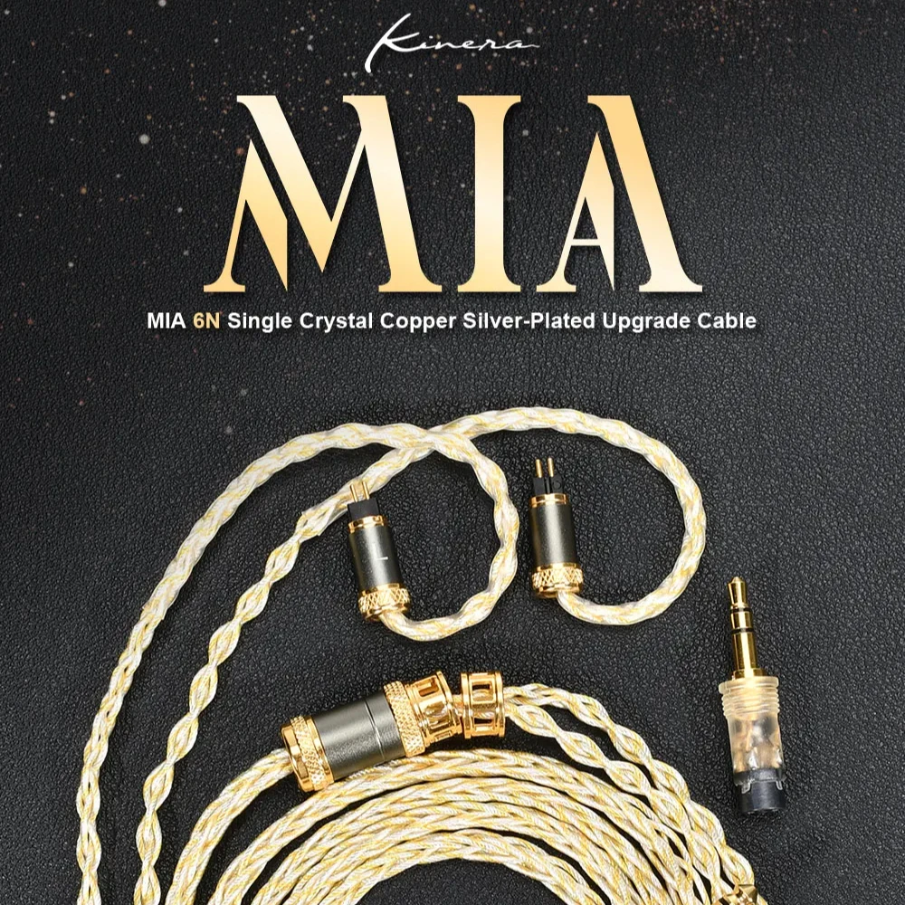 Kinera MIA Earphone Cable With 3.5mm 4.4mm Interchangeable Plugs 0.78 2pin/MMCX IEMs For Gaming Esports Headset