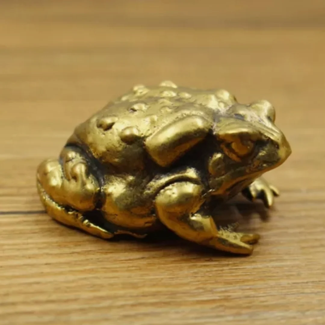 Solid Brass Toad frog Figurine Small Statue Home Ornaments Animal Figurines Gift