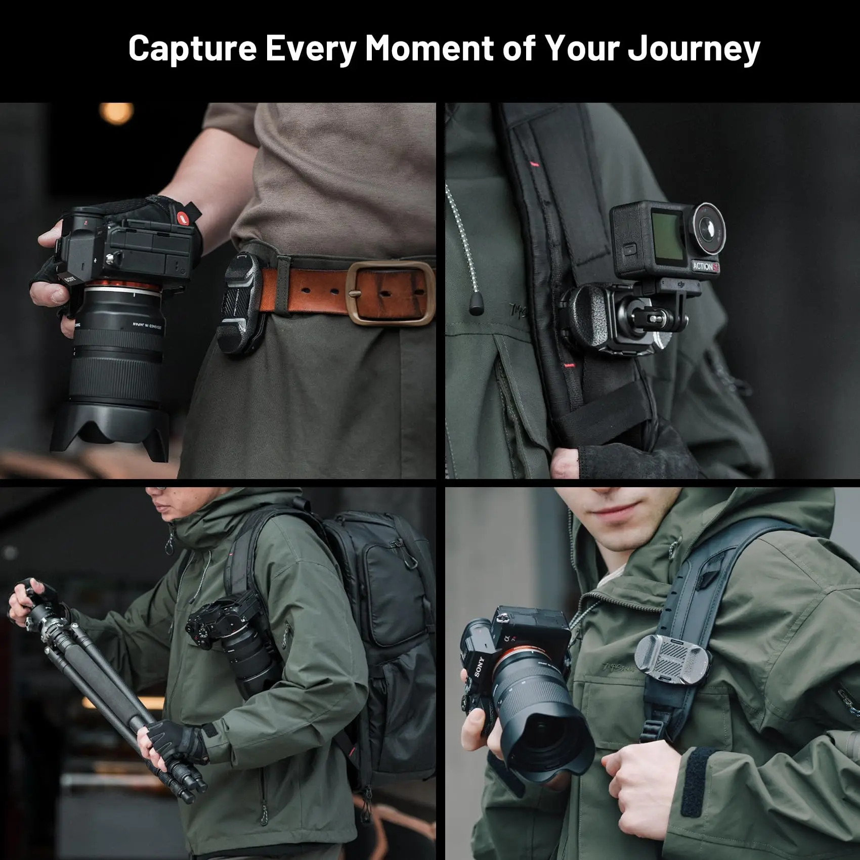 مشبك كاميرا PGYTECH Beetle V2 (مشبك فقط)، مشبك حقيبة ظهر سريع التحرير، متوافق مع Arca-Swiss، نظام SnapLock