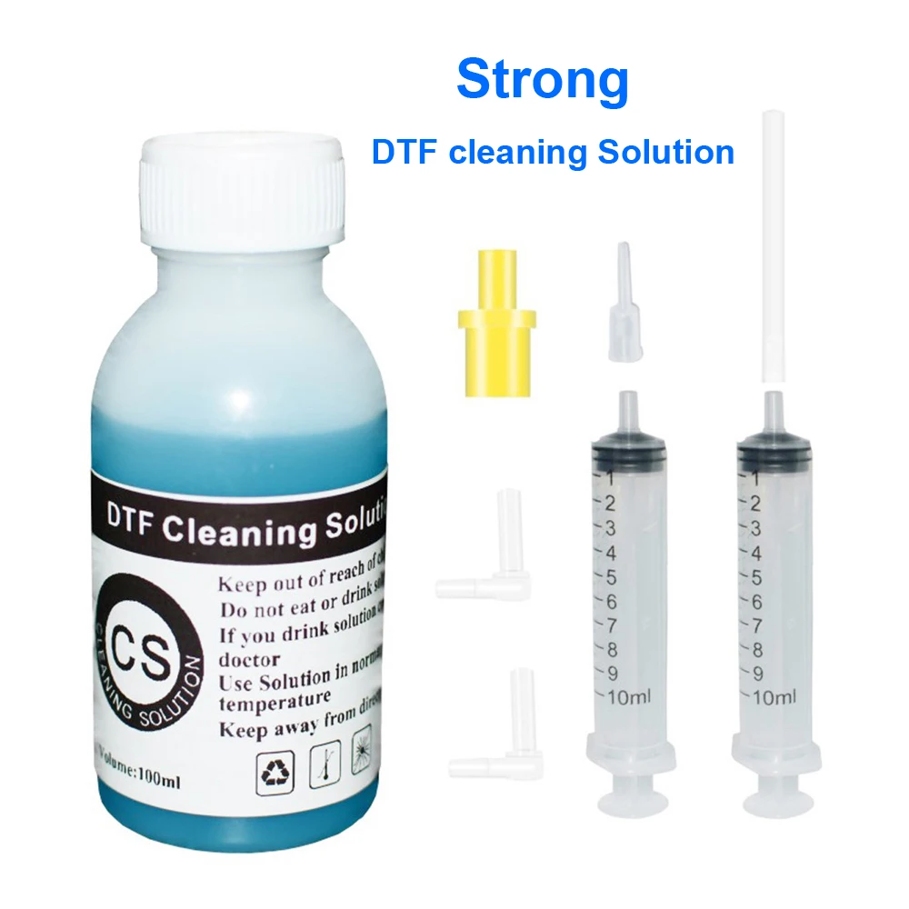 100ml Strong DTF Cleaning Liquid for White Ink Printhead Cleaner Direct to Transfer Film Ink Printer Head Solution