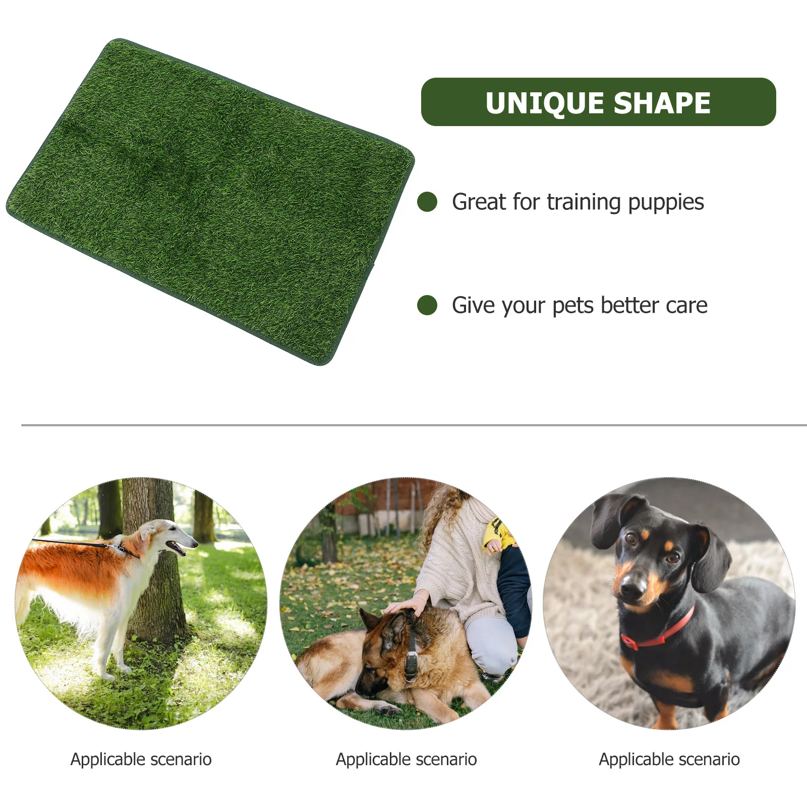 

Pet Pee Pad Vivid Fake Grass Wear-Resistant Decorative Mat for Puppy Training Cage Portable Pet Supplies Fake Grass