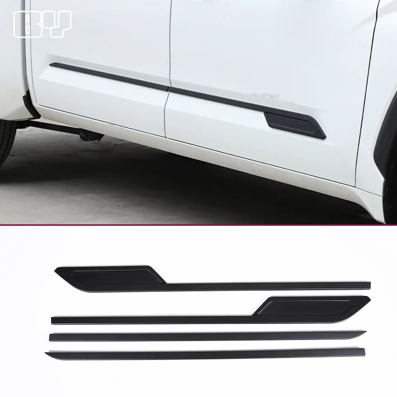 ABS Carbon Fiber/Gloss Black Side Door Body Molding Cover Trim For Toyota Tundra 2022 2023 Car Accessories