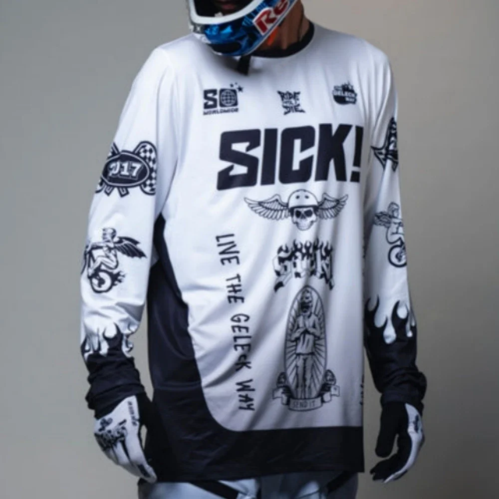 2024 SICK MTB T-Shirt Cycling Jersey Men Downhill Mountain Bike BMX Man Motocross Racing Long Sleeve Motorcycle Clothes Bicycle