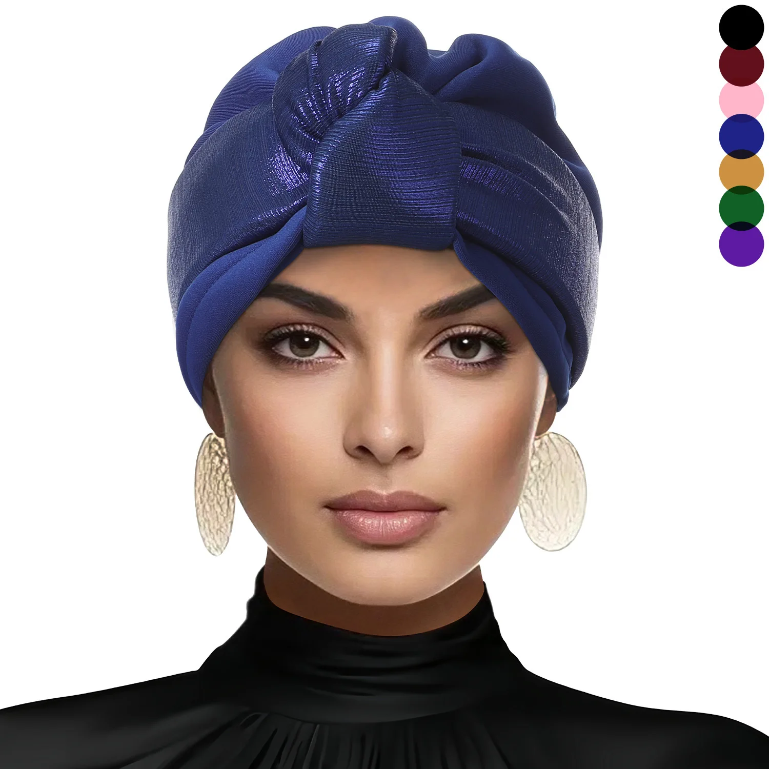 Bonnet For Women Cap Turban Folded Bud Exquisite Headscarf Casual Comfortable Fashion Versatile Warm Cross Hat Edge Wrinkle Lace