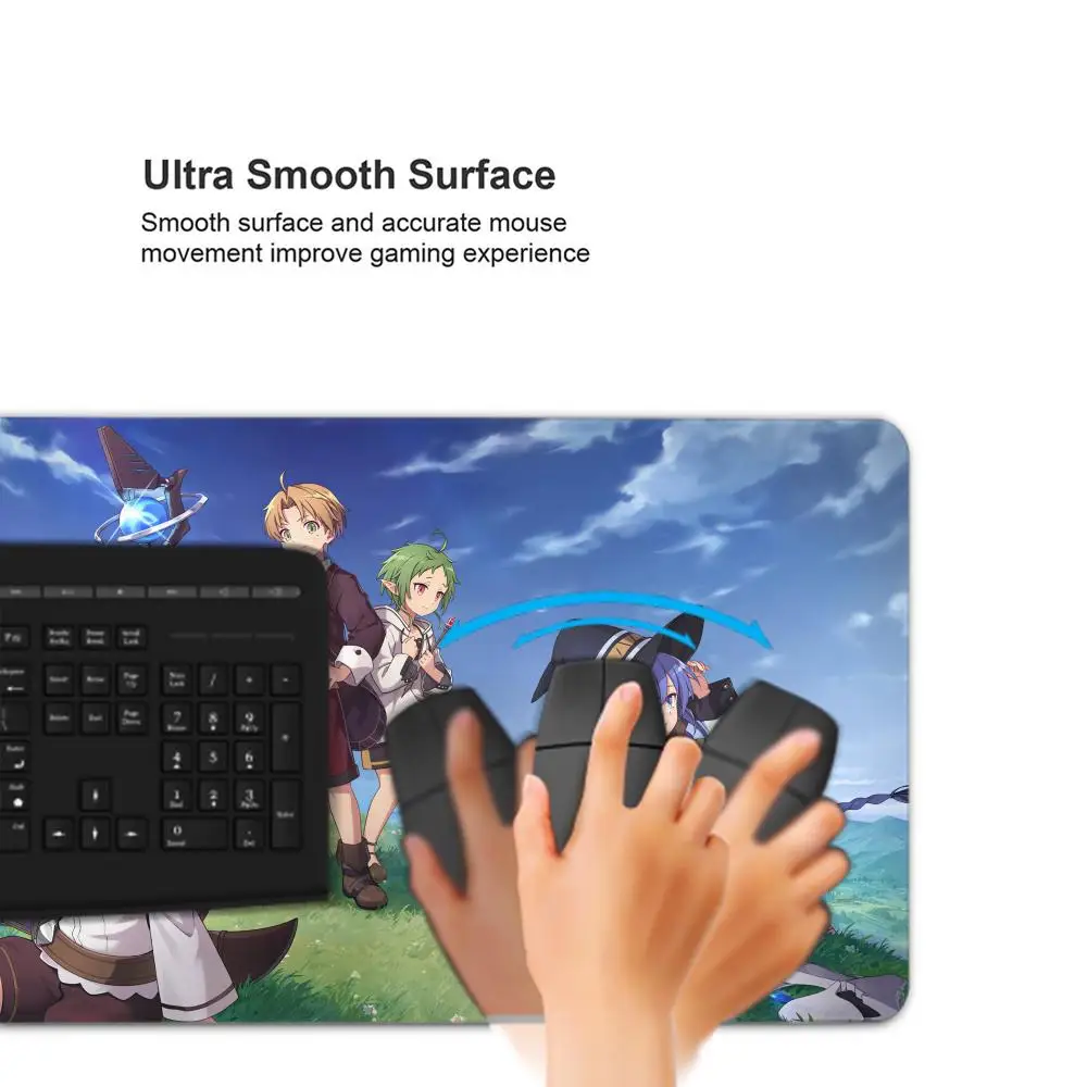Mushoku Tensei التناسخ العاطلين عن العمل أنيمي ماوس الوسادة كبيرة الألعاب ماوس الوسادة LockEdge سميكة لوحة مفاتيح الكمبيوتر الجدول حصيرة مكتبية
