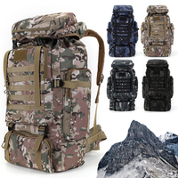 80L Tactical Camping Bag Backpack Large Capacity Mountaineering Backpack Waterproof Outdoor Sport Rucksack Travel Accessories