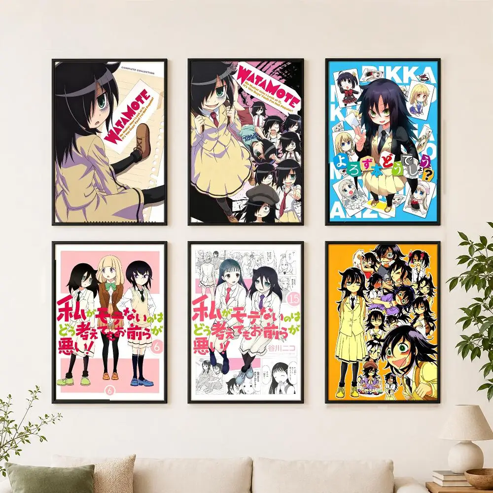 anime Watamote Poster Poster Large Unframed Wall Art Modern Minimalist Decor Print for Living Room Home