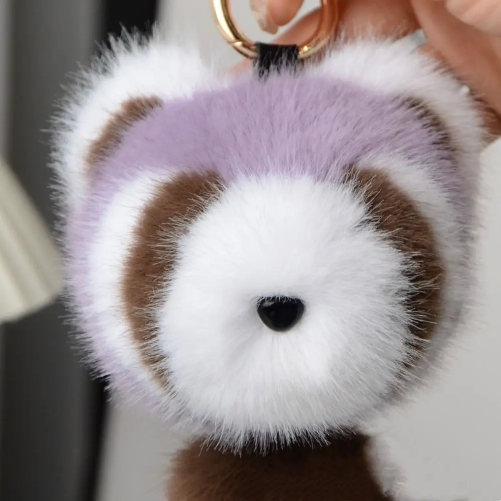 Portachiavi in peluche di procione con coda grande per bambini, peluche soffice e soffice, portachiavi con procione, creativo, morbido e carino, portachiavi con animali per bambine