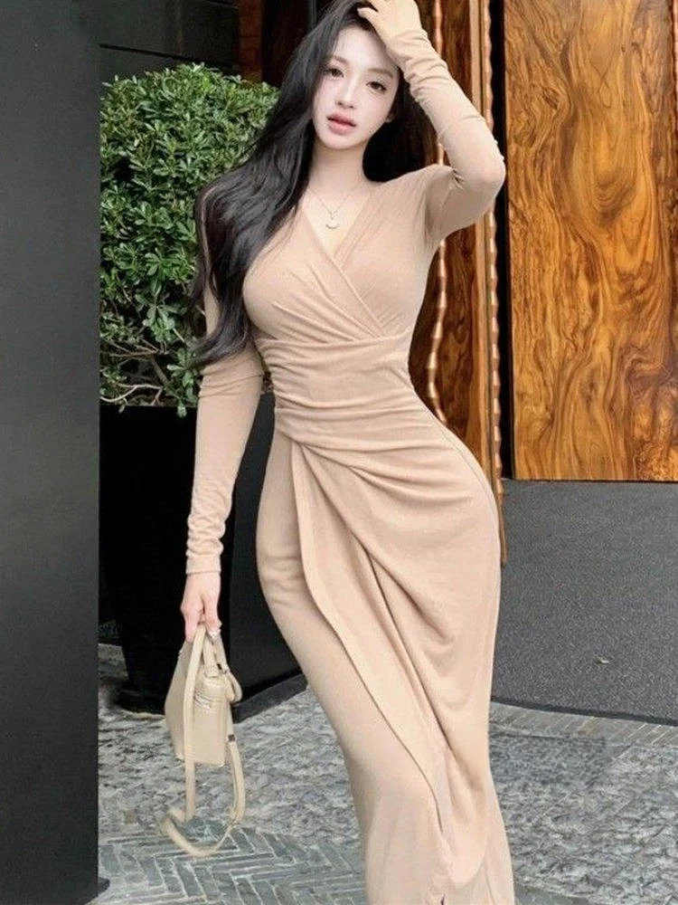 

Slim Fit Long Sve V Ne Dr Женская зимняя сезонная юбка-трапеция длины миди с завязками на талии Sli Ladylike Sle